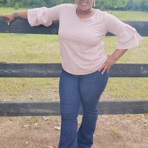 Pink Ruffle Sleeve Top